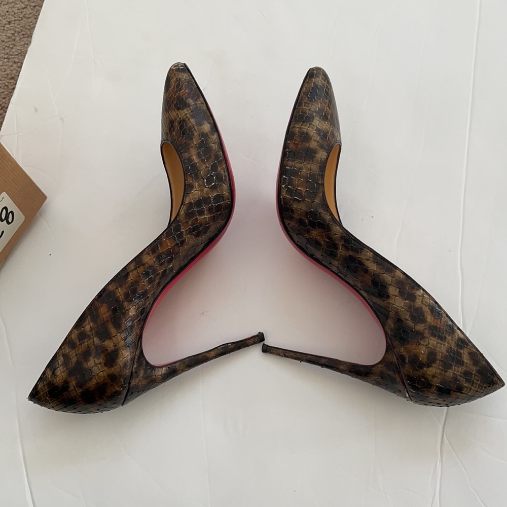 Christian Louboutin Pigalle Follies 100 python leo multi stiletto pumps 40 - Picture 9 of 12